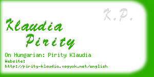 klaudia pirity business card